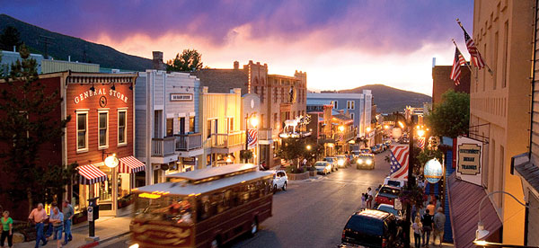 Two faces of Park City — a bustling downtown surrounded by powdery slopes. Photographs courtesy Visit Park City.
