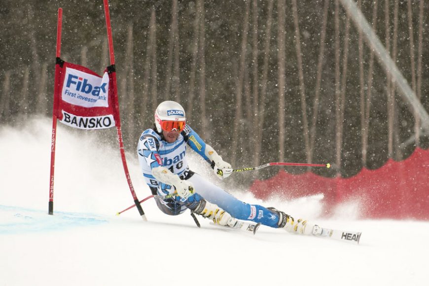 Even a daredevil like Bode Miller — Olympic gold medalist turned commentator, seen here competing in the Audi FIS Alpine Ski World Cup men's giant slalom on Feb. 18, 2012 in Bansko, Bulgaria — had to be conditioned to make these hairpin turns.