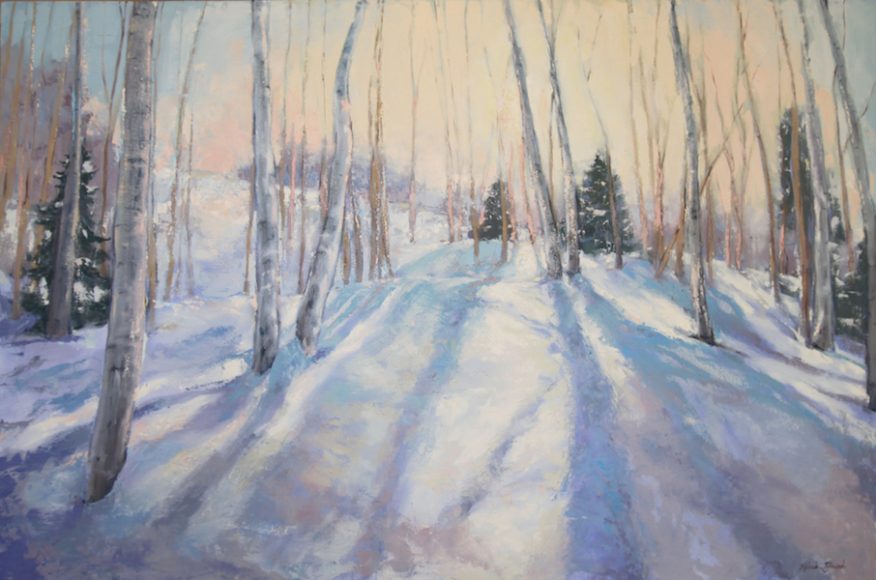 “Waning Winter Light,” a painting by Miranda Girard. Courtesy Silvermine Arts Center.