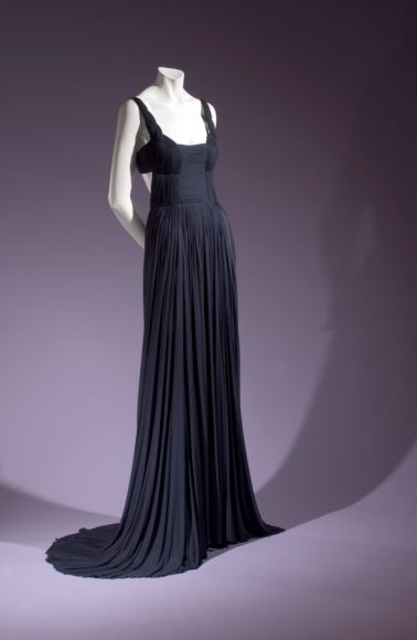 Madame Grès, evening gown, 1971, France, gif t of Ms. Mica Ertegun. 88.74.1. Featured in Madame Grès: Sphinx of Fashion (2008). Courtesy The Museum at FIT.