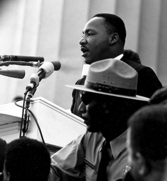 The Rev. Martin Luther King Jr. gives his “I Have A Dream” speech at the Lincoln Memorial during the March on Washington for Jobs and Freedom, Aug. 28, 1963.
