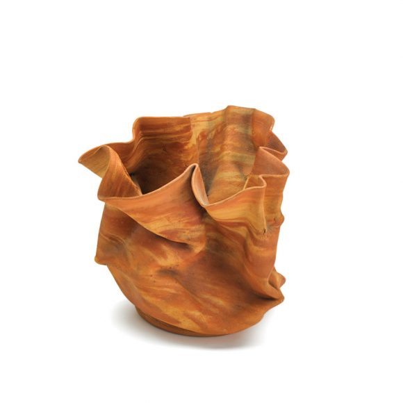 George Ohr’s bisque-fired vessel (1898-1910) sold for $20,000 (estimate $4,500- $6,500). Courtesy Rago Arts and Auction.