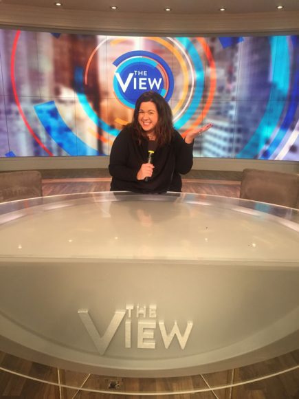 Comedian Regina DeCicco on set at ABC’s morning talk show “The View.”