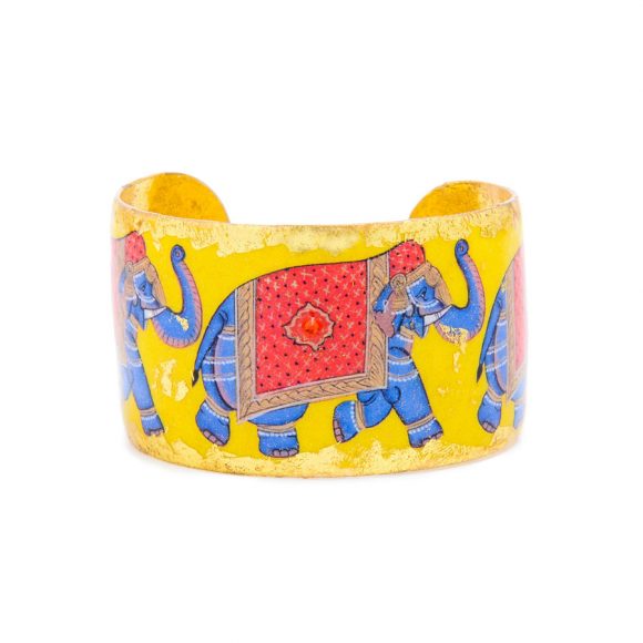 A bangle with artwork of an Indian elephant.