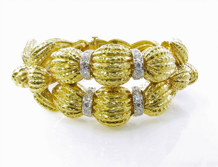 Yellow gold and diamond bracelet. Courtesy Camilla Dietz Bergeron.