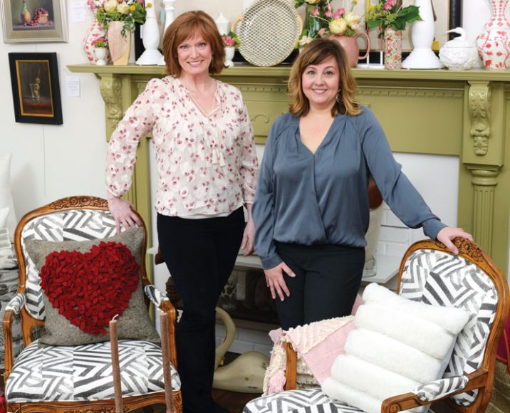 Suzanne Grant and Jen Gerken, from left, are the owners of PORCH Home + Gifts, a stylish new destination in Mount Kisco. Photograph by Bob Rozycki.