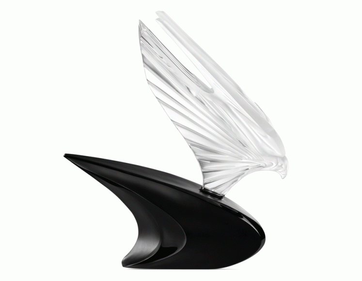 The “Flying Falcon” from Lalique’s “Essence of Speed” series captures the sleek power of this raptor. Courtesy Lalique.
