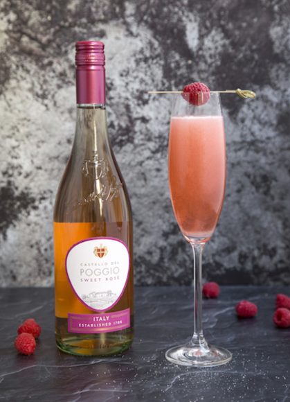 Castello del Poggio Sweet Rosé is a key ingredient in the Raspberry Kiss. Courtesy Castello del Poggio.
