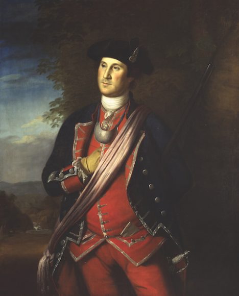 Charles Wilson Peale’s “Portrait of George Washington” as a colonel of the Virginia Regiment (1772), oil on canvas. On loan from Washington and Lee University to George Washington’s Mount Vernon, Virginia, estate – now a state-of-the-art museum complex that has been open during the government shutdown.