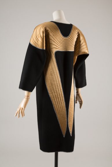 Geoffrey Beene, Quilted silk and wool ensemble, Fall 1983, Gift of Sally Kahan. Photograph courtesy The Museum at FIT.