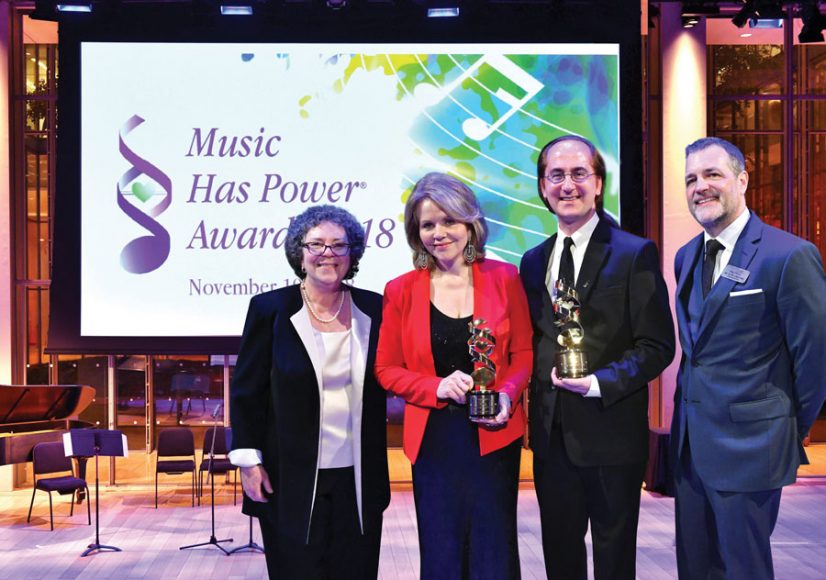 Renée Fleming and Harry Ballan, center. Courtesy Wartburg.