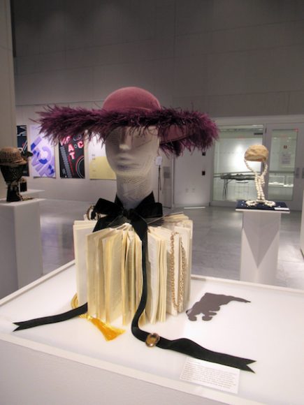 “Hattitude,” an exhibition that paired FIT students’ creativity with a recently donated millinery collection, enlivened the Art and Design Gallery of the Pomerantz Center on the school’s Manhattan campus. Photograph by Mary Shustack.