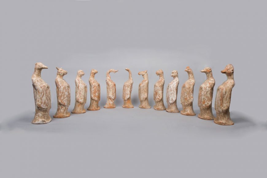 “Set of Twelve Zodiac Animals,” China, Tang dynasty (618–907), 8th century, Earthenware with white slip, Each approx. H. 12 in. (30.5 cm); W. 4 in. (10.2 cm), Gift of Charlotte C. Weber, 2000. 2000.662.7a–l. Courtesy The Metropolitan Museum of Art.