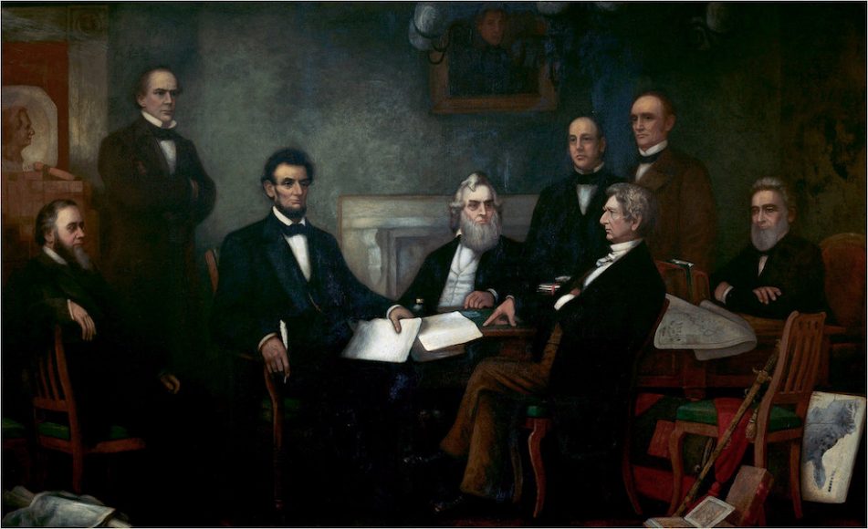 Francis Bicknell Carpenter’s “First Reading of the Emancipation Proclamation by President Lincoln” (1864), oil on canvas. 