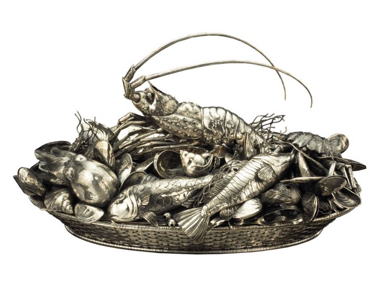 Buccellati silver fish centerpiece, $130,000. Courtesy Buccellati.