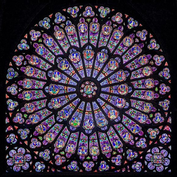 The North Rose Window of Notre Dame de Paris. Photograph by Zachi Evanor.