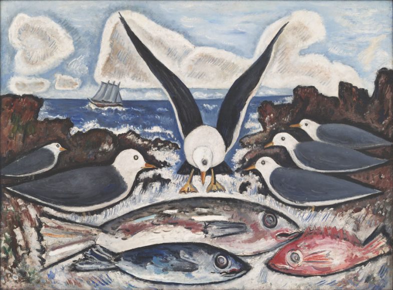 Marsden Hartley’s “Give Us This Day” (1938), oil on canvas. 30 x 40 inches. Art Bridges. Photograph by Edward C. Robison III.