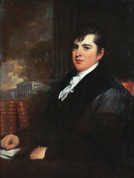 John Trumbull’s “David Hosack” (circa 1810), oil on canvas.  Courtesy The Linnean Society.