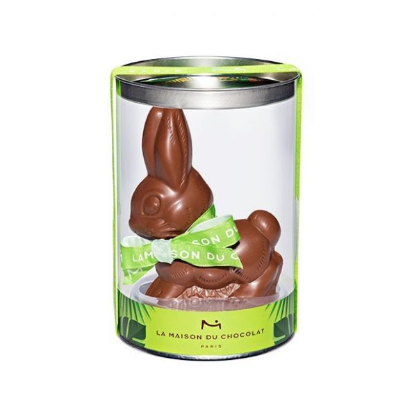 La Maison du Chocolat’s Bunny is filled with one praline egg and two almond praline eggs. Courtesy La Maison du Chocolat.