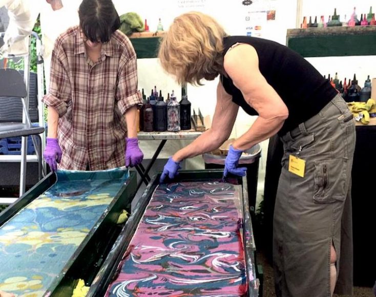 Design your own silk scarf with Rich Borden and Patricia DiSantis of Shibumi Silks in East Haddam, Connecticut. 