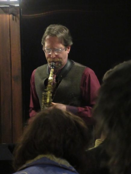 Christopher Brellochs, a Hudson Valley-based saxophonist and music educator, concluded the “Mansions of the Gilded Age” Symposium with an engaging presentation on “Music of the Gilded Age” – complete with live performances. Photograph by Mary Shustack.