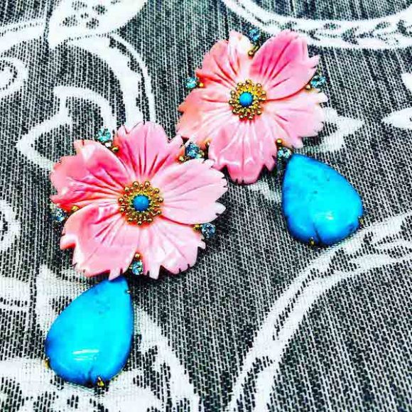 Alex Soldier’s Mother of Pearl Convertible Earrings are among the treasures the jeweler has crafted for mom’s big day. Courtesy Alex Soldier.