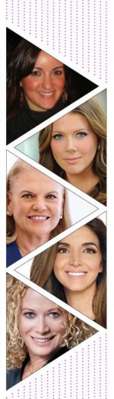 From top: Melissa Prospero, Trish Regan, Virginia Rometty, Avideh Safaei, Rabbi Deborah Salomon.   