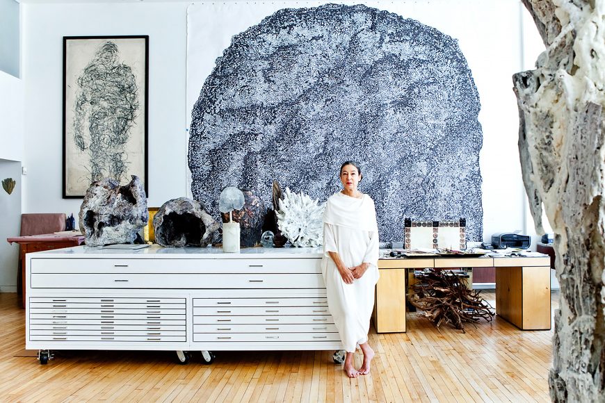 For artist Michele Oka Doner – a modern-day Hestia, goddess of the hearth – home is truly where the heart is. She’s seen here in her lucent SoHo loft-studio. Photograph by Gerald Forster.
