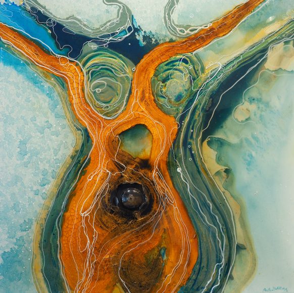 Artist Carla Goldberg’s retrospective includes this work from her “Bodice of the Goddess” series. Photograph by Bob Rozycki.