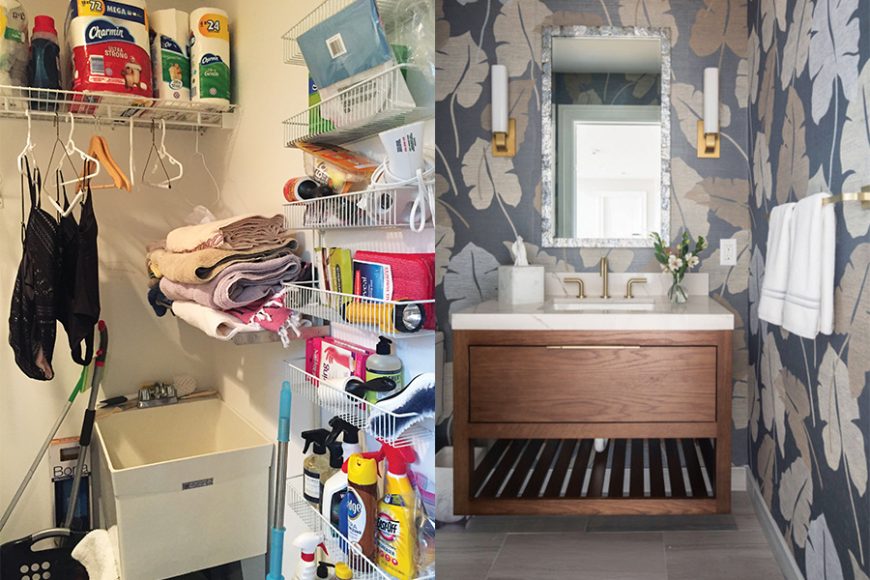Voila, from ugly laundry to beautiful powder room.
Photo courtesy Cami Weinstein.