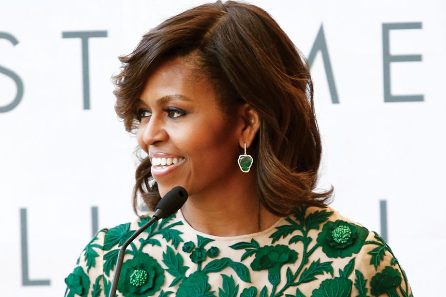 Michelle Obama speaks at the ribbon-cutting ceremony for The Metropolitan Museum of Art’s Anna Wintour Costume Center in Manhattan on May 5, 2014. 