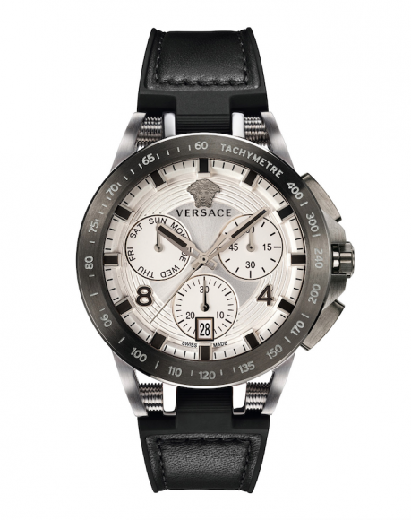 Versace’s 45mm Sport Tech Chronograph watch. Courtesy Neiman Marcus.