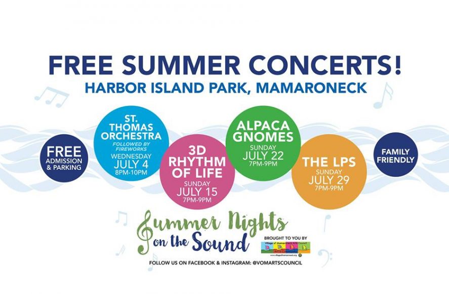 Mamaroneck Summer Nights on the Sound Concert Series. Courtesy Village of Mamaroneck Arts Council/Facebook.