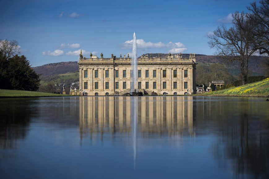 “Treasures from Chatsworth: The Exhibition,” which continues through Sept. 13 at Sotheby’s in Manhattan, offers the chance to tour some 500 years of history related to the historic Chatsworth House in England, pictured here. © Chatsworth House Trust.