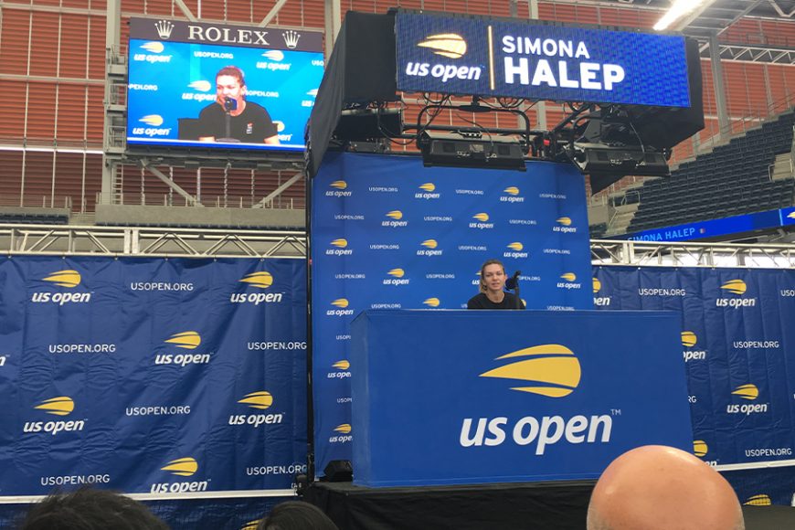 As Simona Halep answered questions, it was clear she was still riding the high of her Wimbledon women’s singles title from July. 