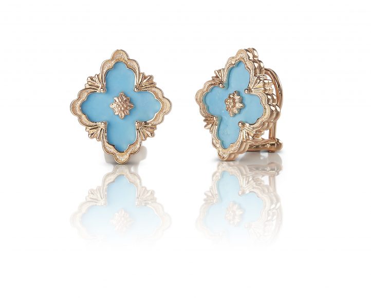 JAUEAR014276 - Opera Button Stud Earrings in 18-karat pink gold with turquoise, $3,700.