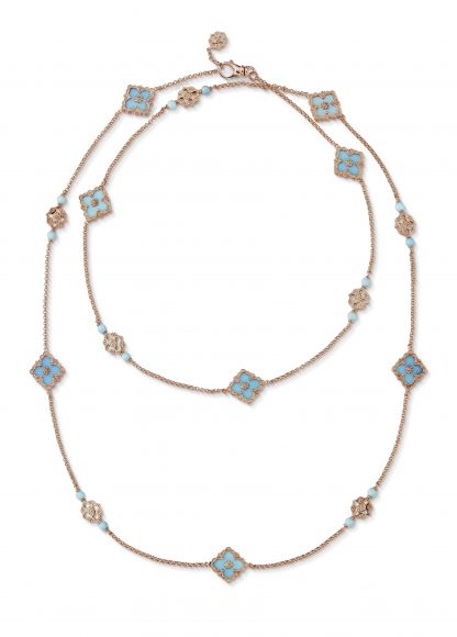 JAUNEC014619 - Opera Necklace in 18-karat pink gold with turquoise, $15,000.
