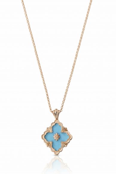JAUPEN014275 - Opera Pendant Necklace in 18-karat pink gold with turquoise, $4,100.
