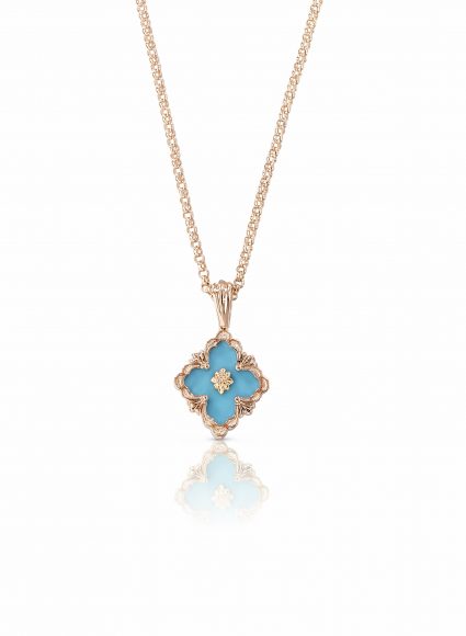 JAUPEN015073 - Opera Small Pendant Necklace in 18-karat pink gold with turquoise, $2,500.