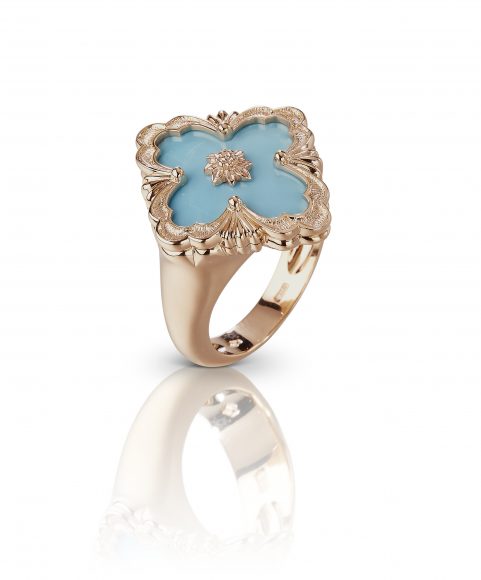JAURIN015074 - Opera Ring in 18-karat pink gold with turquoise, $4,000.