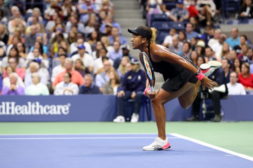 Naomi Osaka on her way to the women’s singles championship at the US Open last year. Photograph by Darren Carroll. Courtesy USTA.