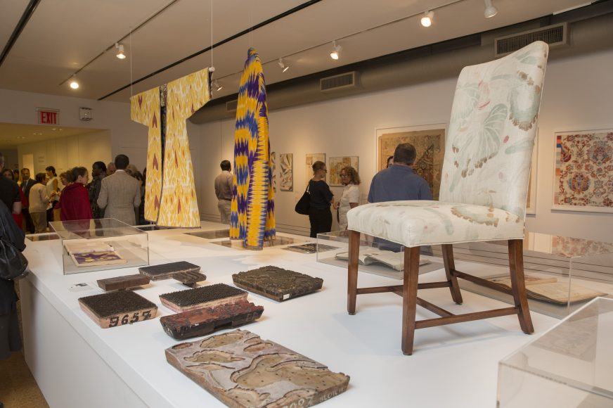 A gallery view of “Pattern and Process: Selections from the Kravet Archive” at New York School of Interior Design. Courtesy New York School of Interior Design.