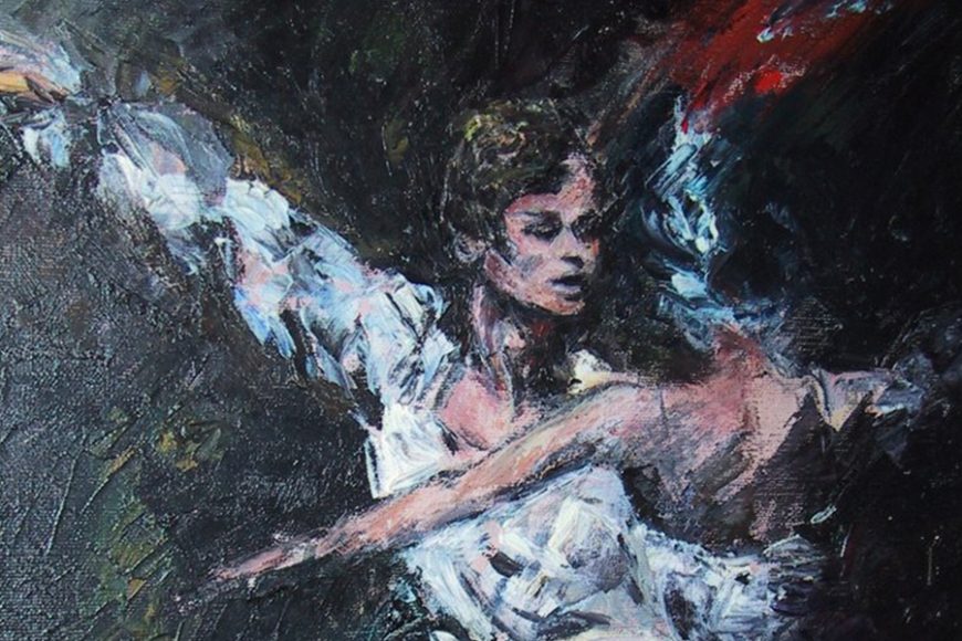 Irina Belotelkin’s oil portrait of Mikhail Baryshnikov, one of the greatest male dancers of the last half a century.