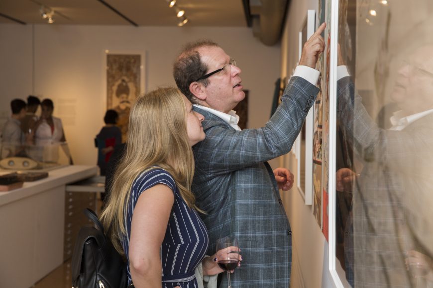 Shayna Kravet and Scott Kravet at the opening of “Pattern and Process: Selections from the Kravet Archive” at the New York School of Interior Design. Courtesy New York School of Interior Design.