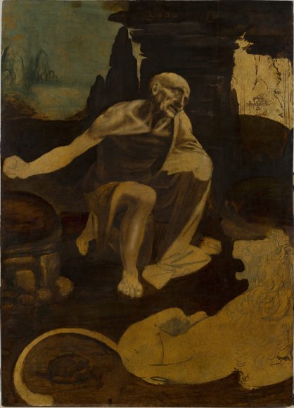 The controversial, elusive “Salvador Mundi” (1500), oil on walnut, attributed to Leonardo da Vinci.