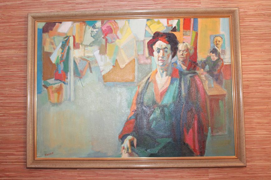 Yale Paprin’s collection includes Anthony Toney’s portrait of his wife in his studio (circa 1982).