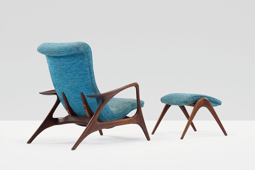 Contour lounge chair with ottoman (1954), sold for $20,000. Courtesy Richard Wright.
