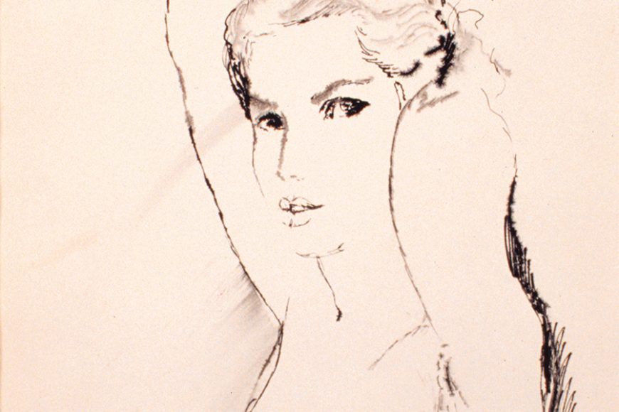 René Bouché’s “Tatiana et Alex” (1944), ink on paper.