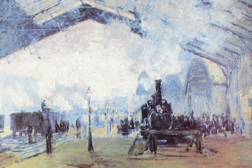 Claude Monet’s “Arrival of the Normandy Train, Gare Saint-Lazare” (circa 1877), oil on canvas. Art Institute of Chicago.