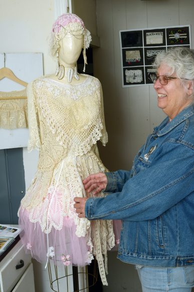 Mixed media artist Donna Castelluccio in her Pawling studio.